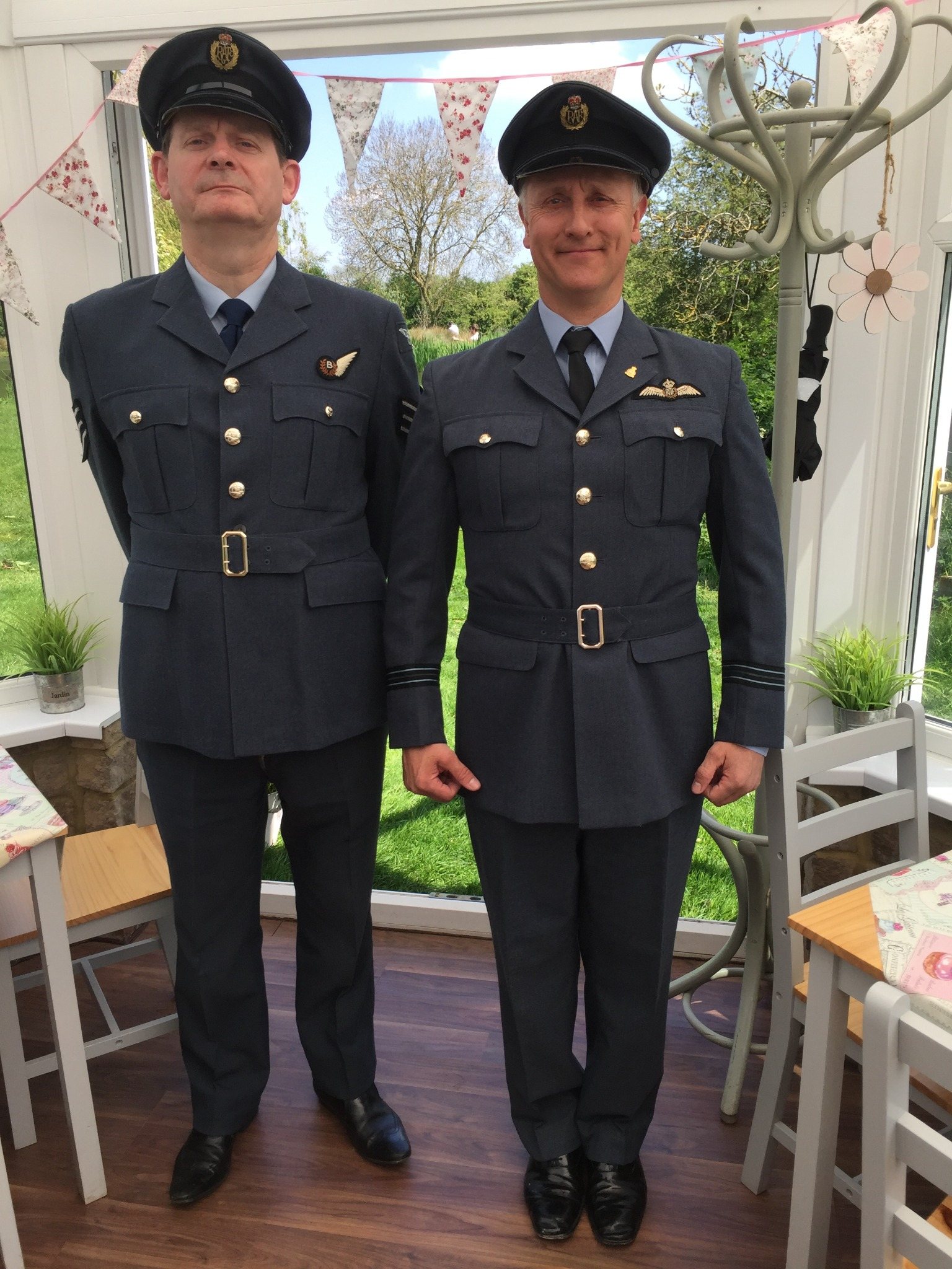 Nice n Easy entertainers in RAF uniform for a remembrance themed performance